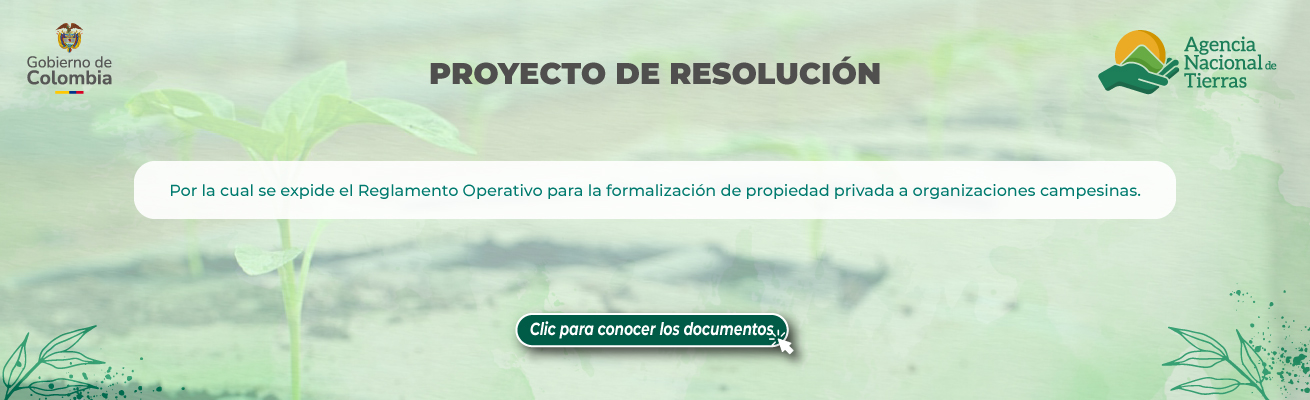 Banner informativo Proyecto de resolución vigente en la ANT